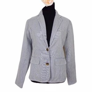 GAP blue and white striped modern fitted blazer jacket